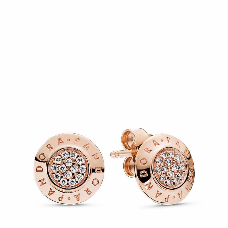 Pandora Rose™ Signature Stud Earrings NZ Sale (168943-BJU)